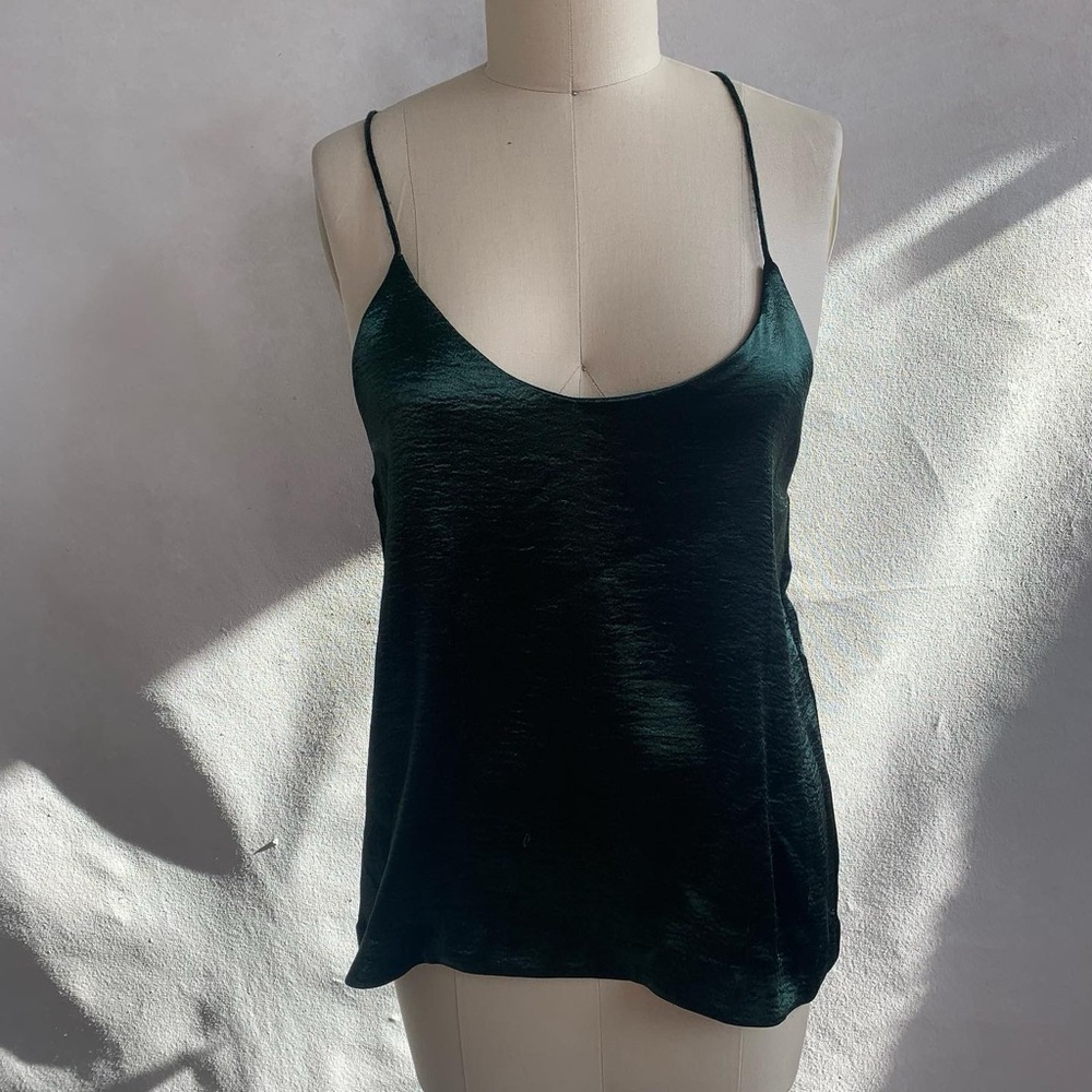 Emerald Satin Camisole Top